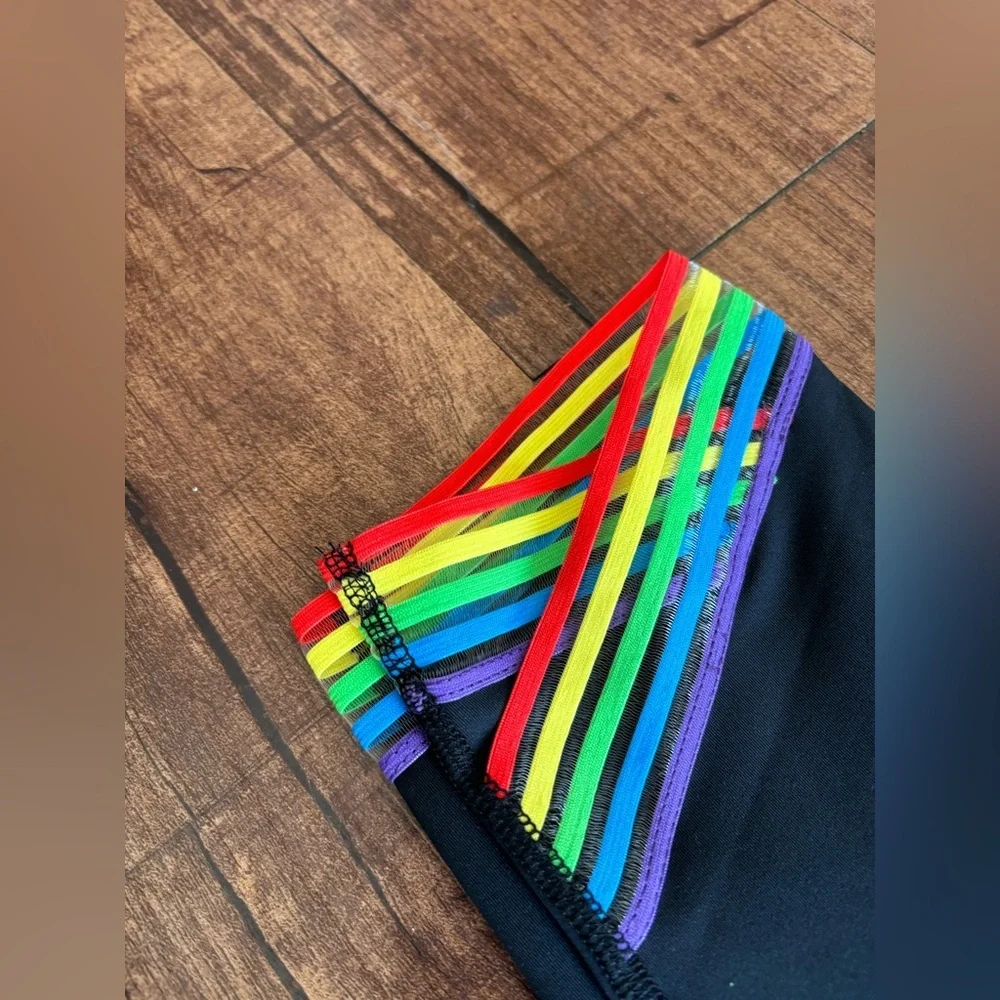 NWT | Marika Cycle House Capri Leggings |Black, Rainbow | L - Picture 3 of 9